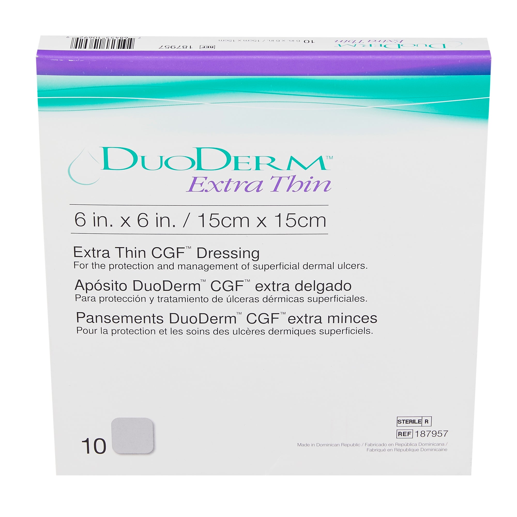 Convatec DuoDERM® Extra Thin Hydrocolloid Dressing - 6 X 6 Inch Square - Sterile Adhesive Wound Care Convatec DuoDERM® Extra Thin Hydrocolloid Dressing - 6 X 6 Inch Square - Sterile Adhesive Wound Care